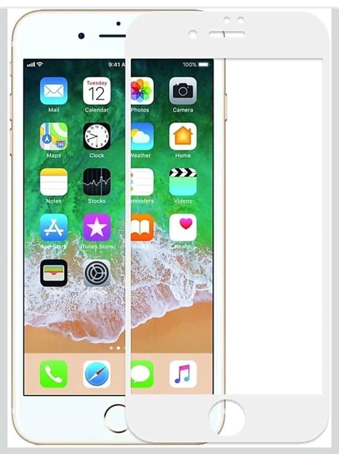 Super X Glass Tempered Super HD Quality For All Type Flat Display Model (I phone 6/ I phone 7/ I phone 8)