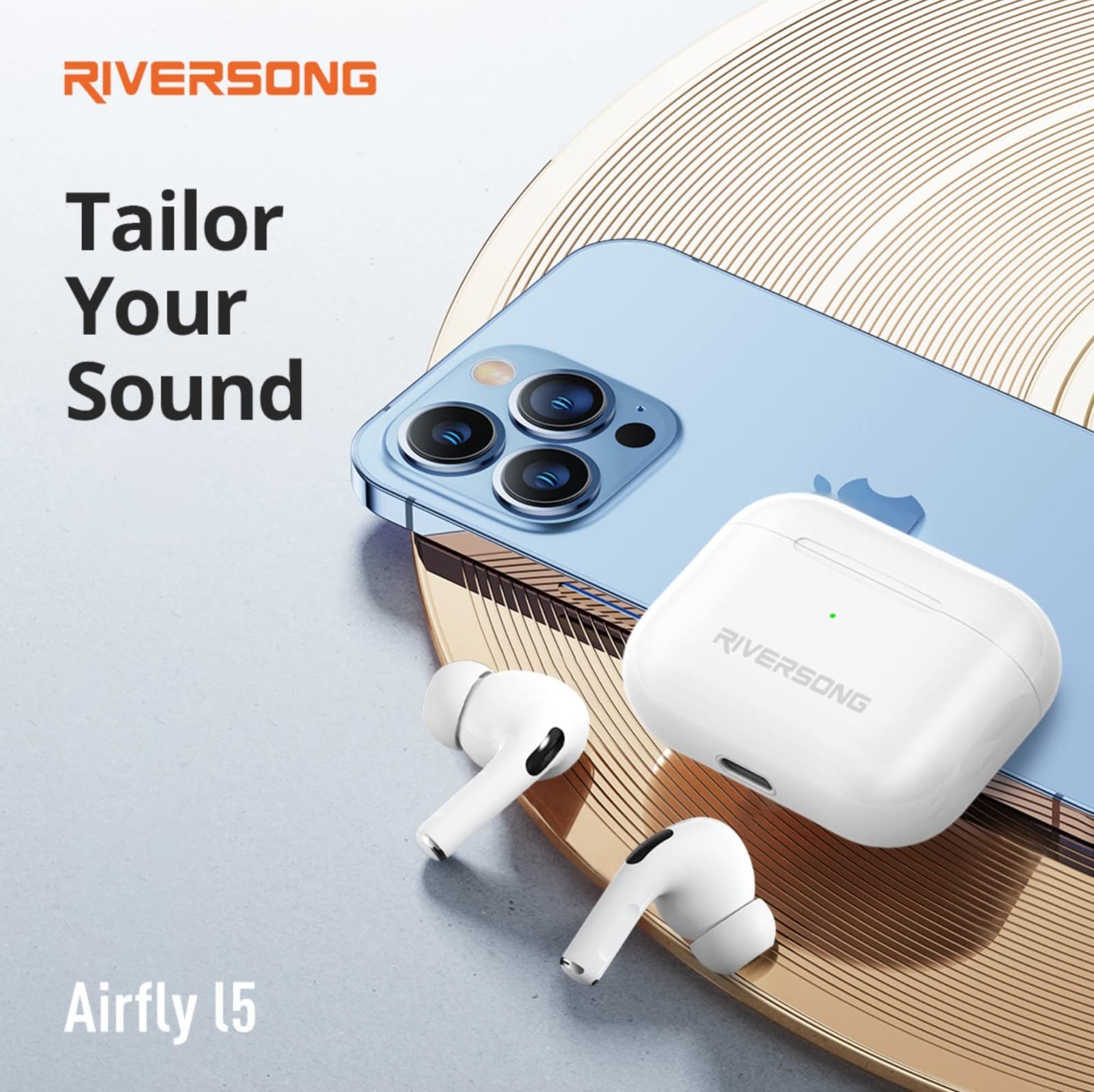 RIVERSONG Airfly L5 earbuds  ENC clear calls with touch control +- open up auto connect