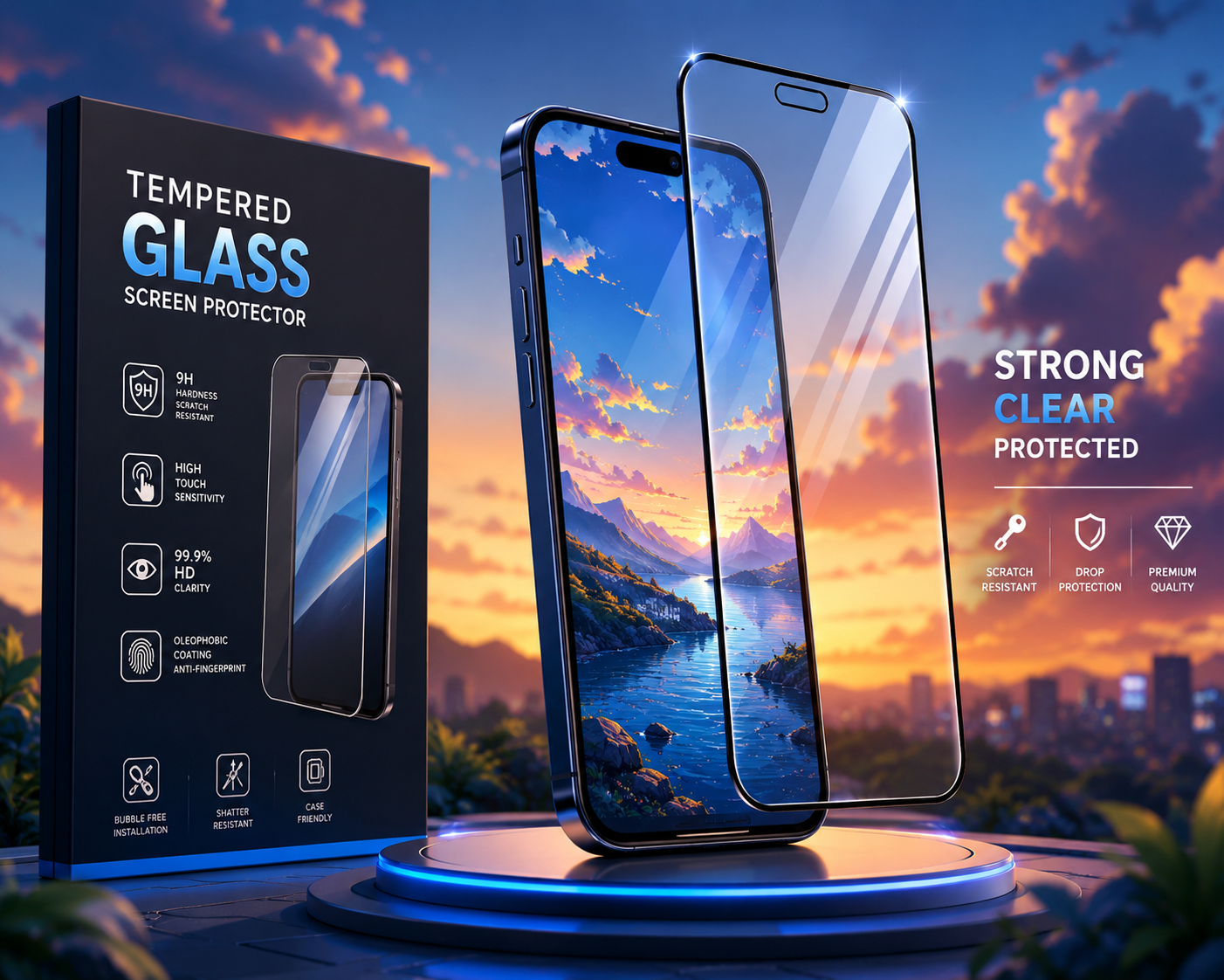 Premium quality tempered glass IPHONE 16+📲 HD clarity with powerful screen protection 🔒