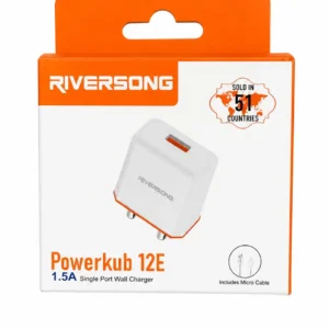 RIVERSONG POWERKUB 12E SINGAL PORT CHARGER WITH MICRO USB CABLE