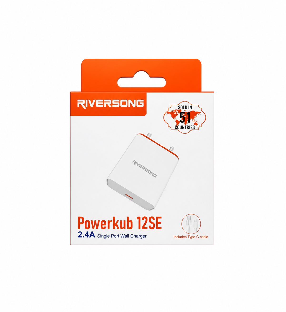 RIVERSONG POWERKUB 12SE TYPE C  WALL CHARGER 2.4A SINGAL USB  12W