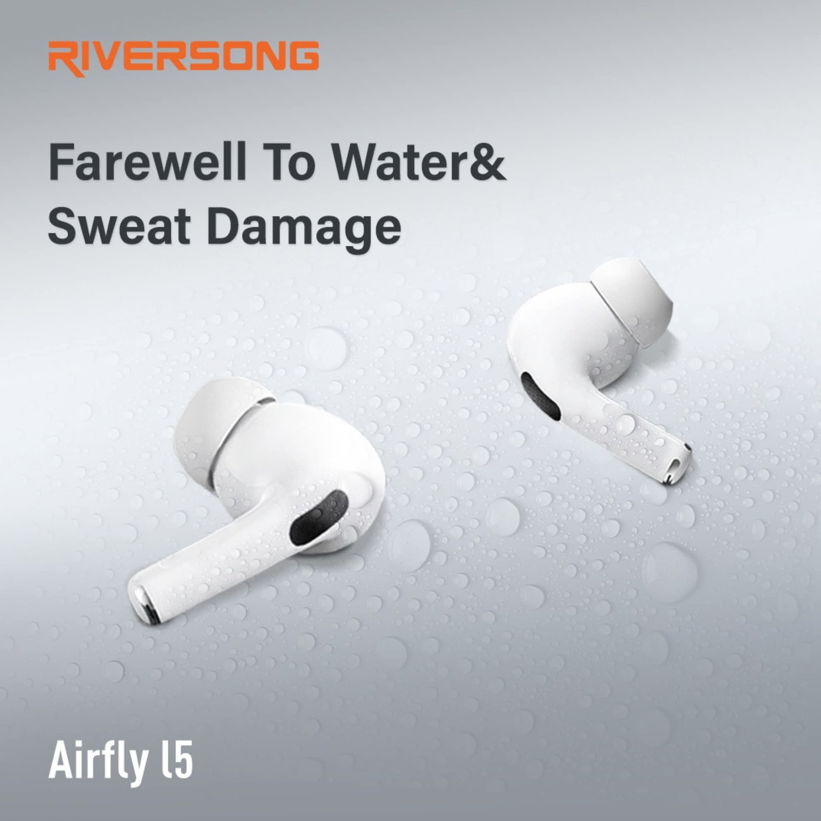 RIVERSONG Airfly L5 earbuds  ENC clear calls with touch control +- open up auto connect