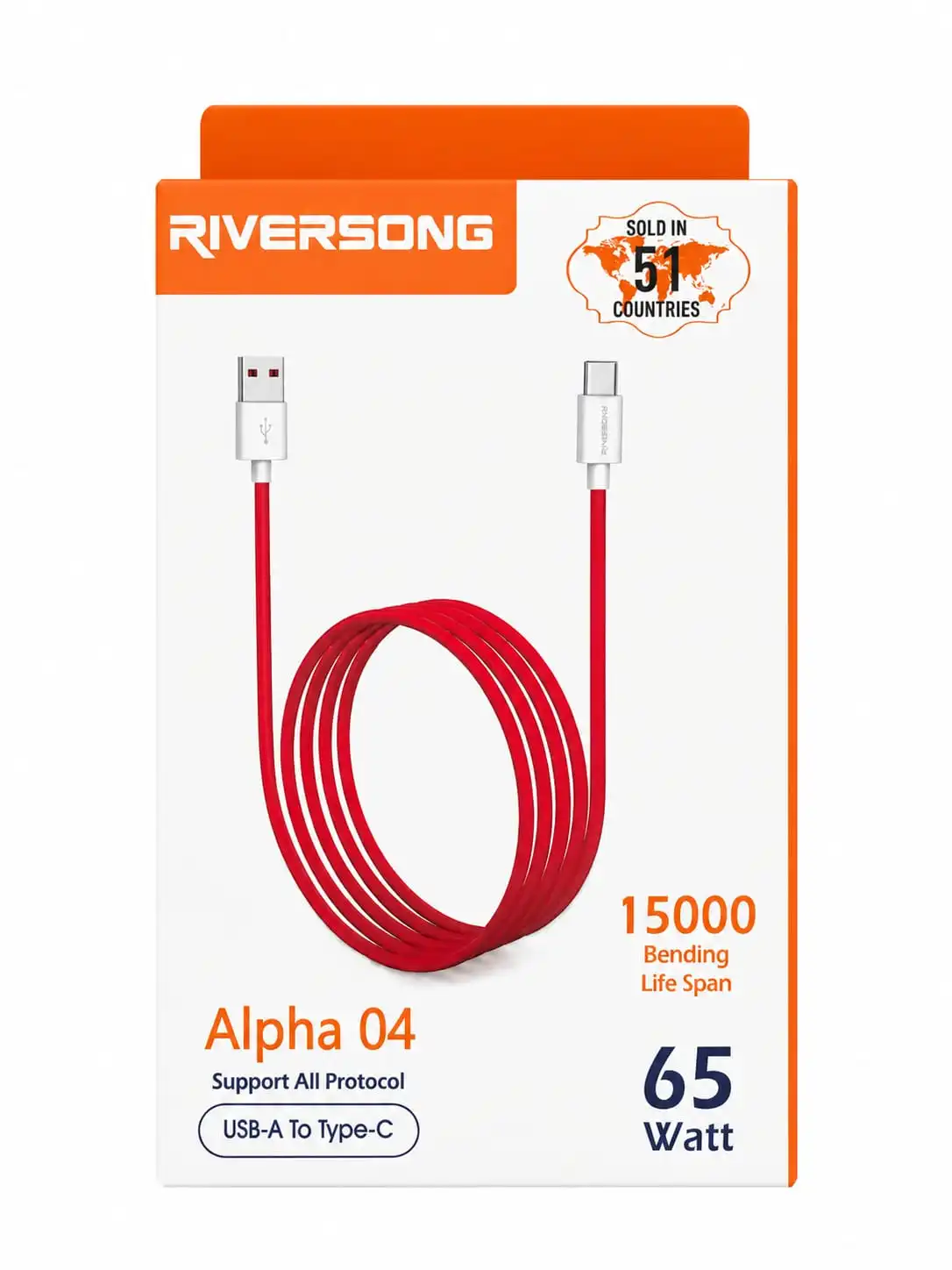 RIVERSONG ALPHA 04 65WATT SUPPORT ALL PROTOCOL USB-A  TO TYPE -C