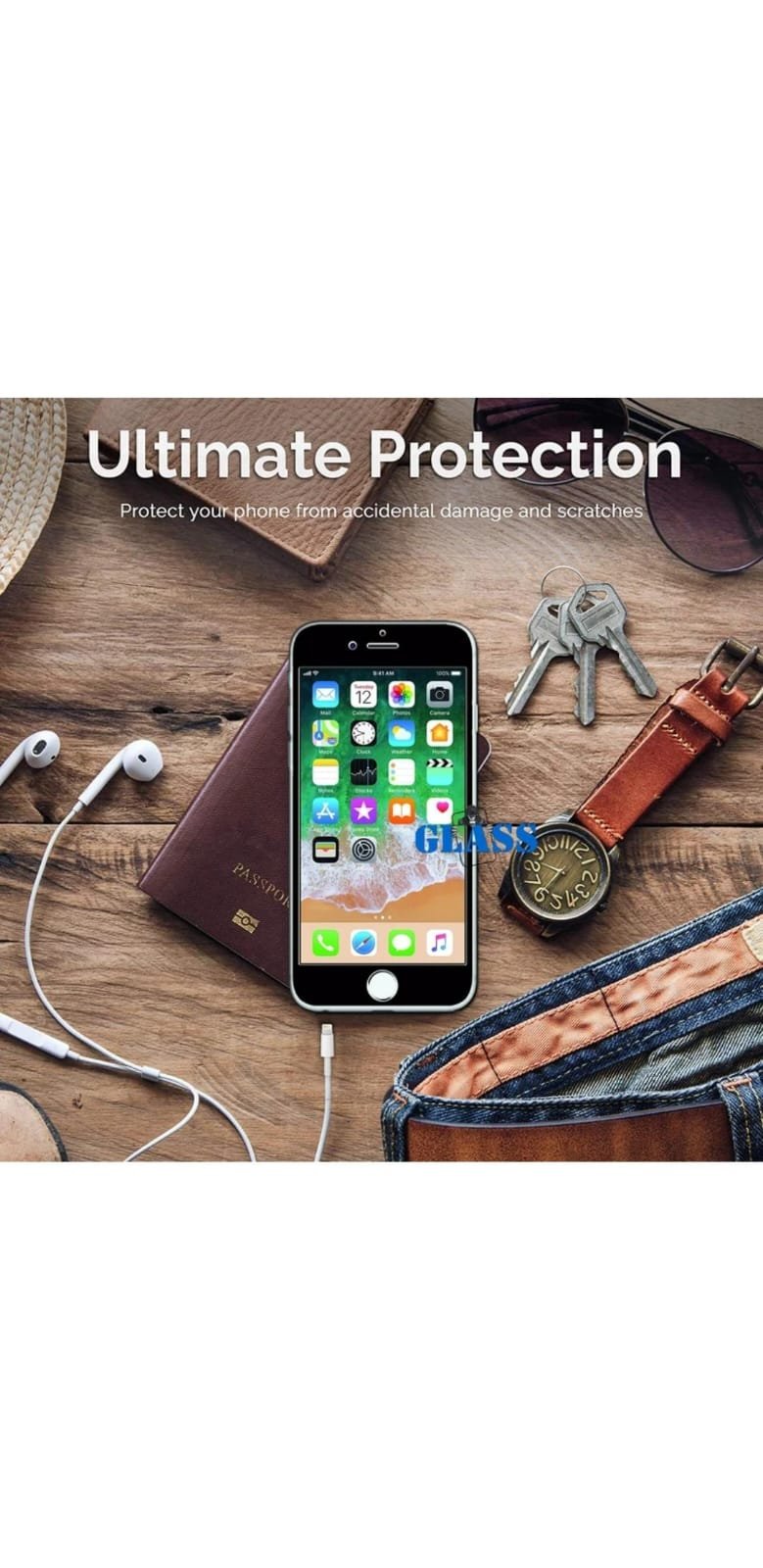 Super X Glass Tempered Super HD Quality For All Type Flat Display Model I phone 6+ I phone 7+ I phone 8+