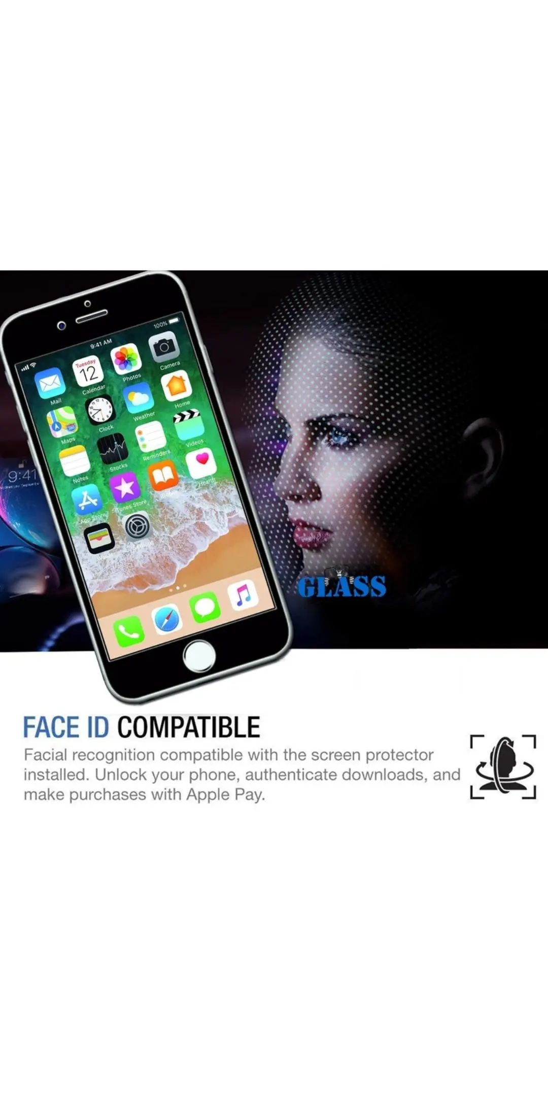 Super X Glass Tempered Super HD Quality For All Type Flat Display Model I phone 6+ I phone 7+ I phone 8+