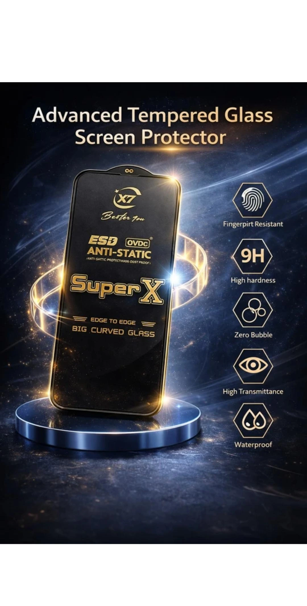 Super X Glass Tempered Super HD Quality For All Type Flat Display Model I Phone 12 / I Phone 12 pro