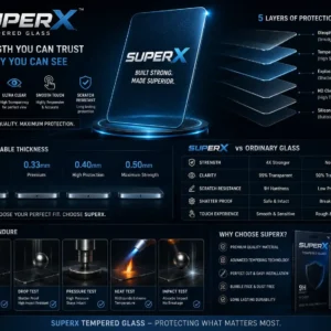 Super X Tempered” “Crystal Clear Protection for Your Device I Phone 15 Pro