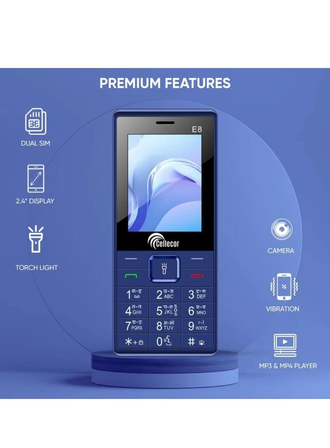 cellecor keypad E8 smart choice with big display, and long battery backup,