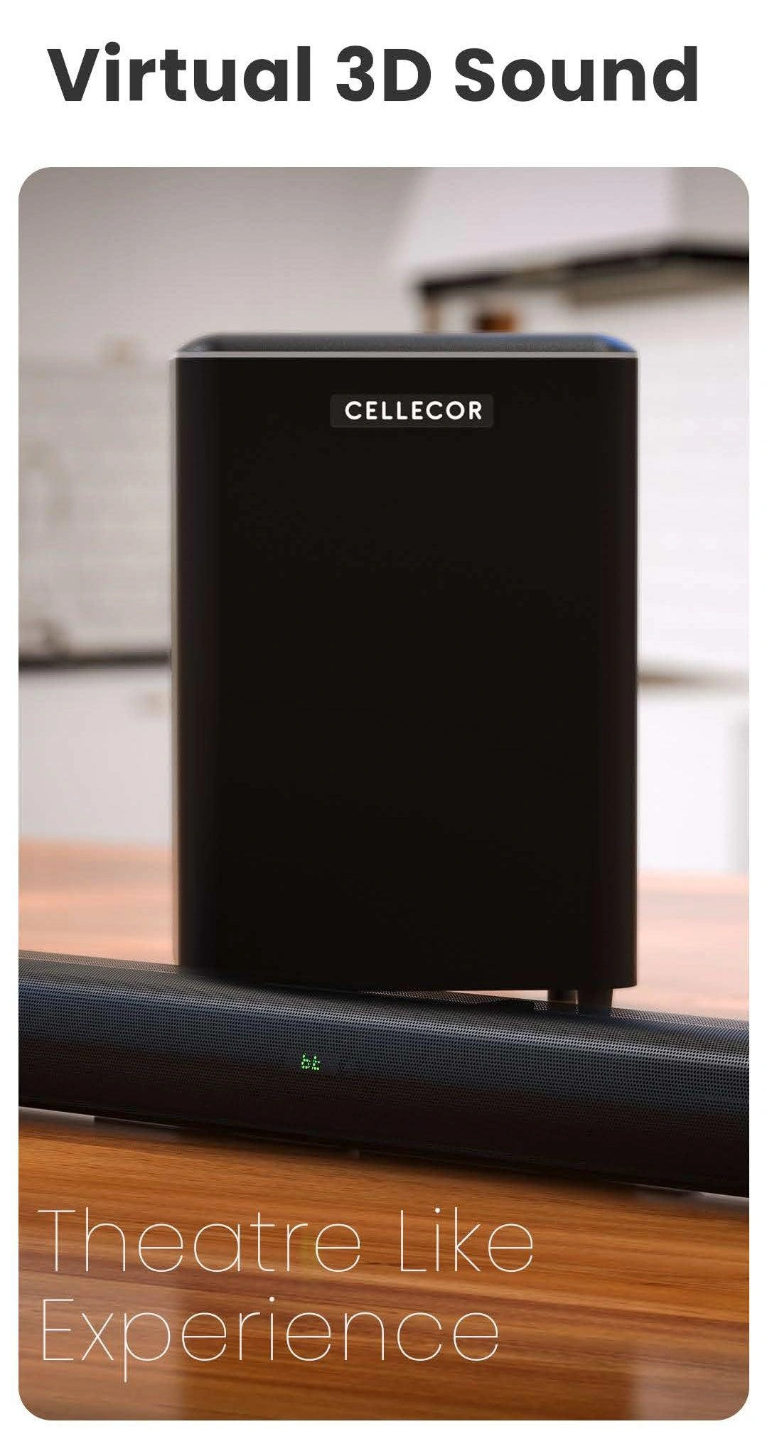 Cellecor CBS-02 Ultra Bar 2.1 Channel Soundbar with Subwoofer, 200W