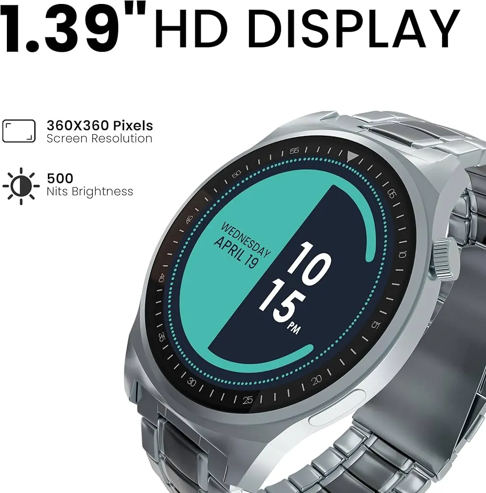 CELLECOR A7 PRO Parker 1.39" HD Display- BT Calling Smartwatch, Voice Assistant