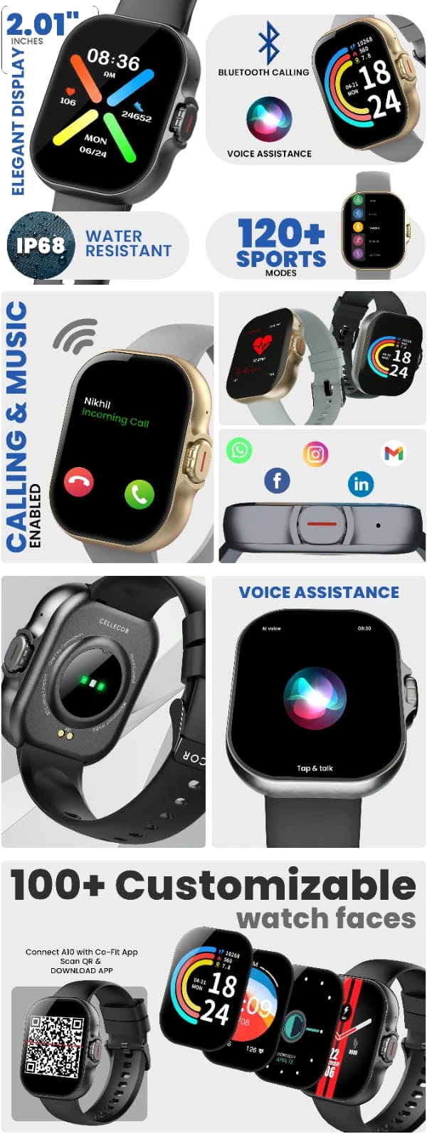 Cellecor A10 Rare Premium Bluetooth Smart Watch