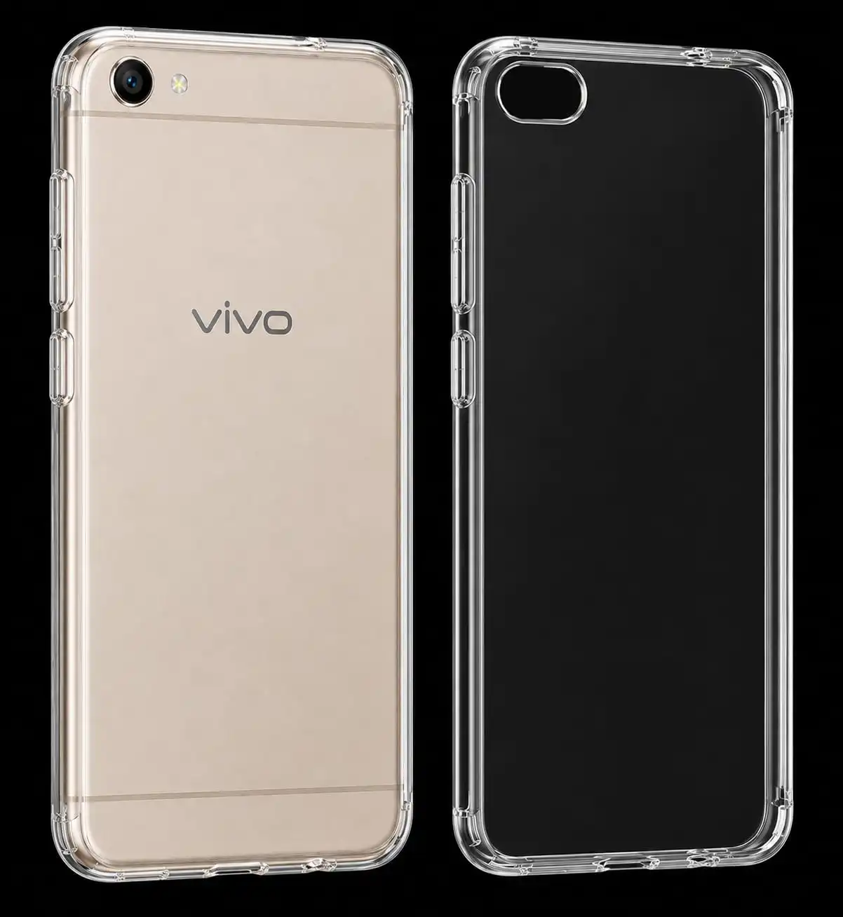 Bintage Soft Rubber Silicon Clear Back Cover Compatible Model for Vivo Y53 old- Transparent