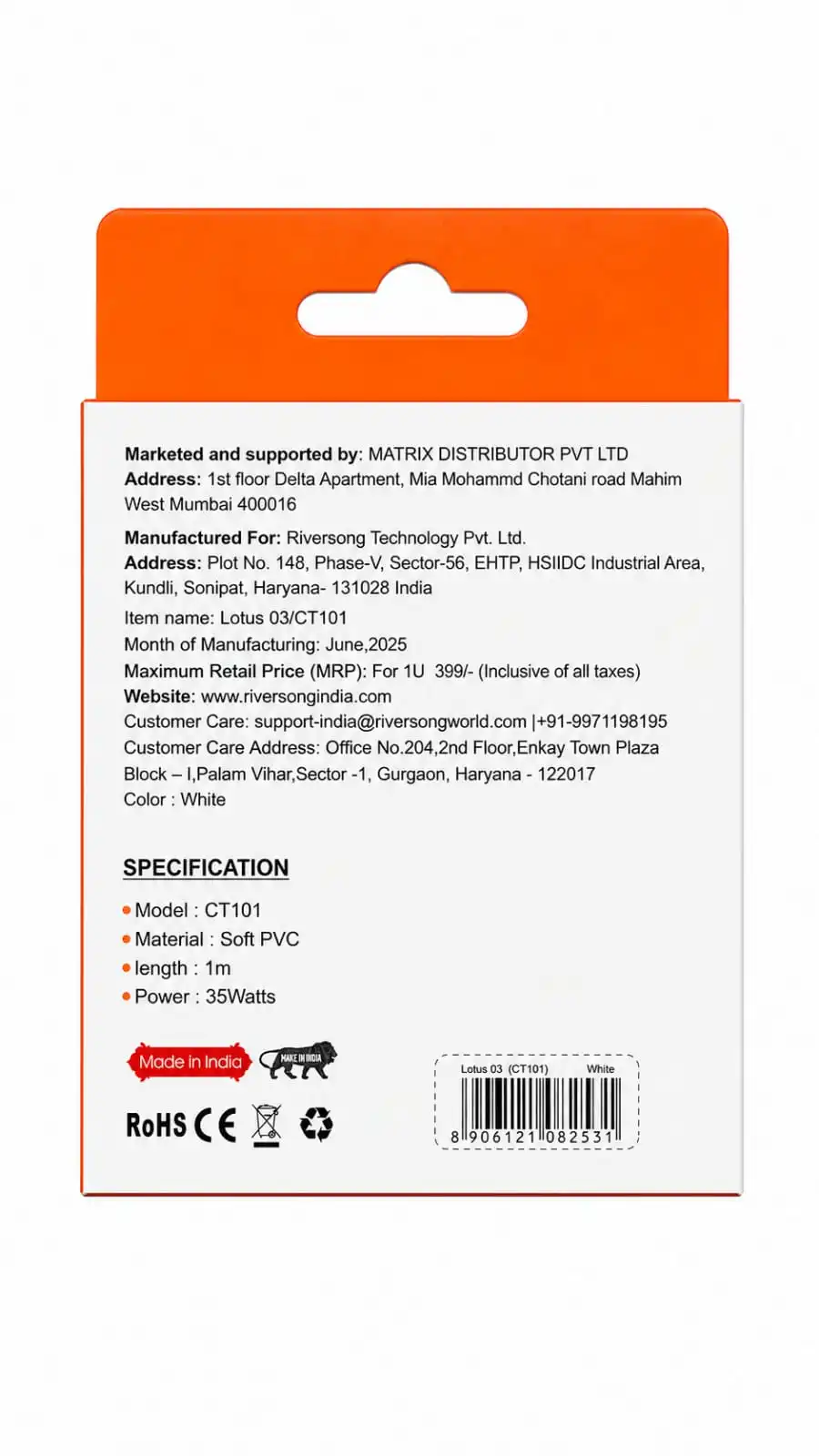 RIVERSONG - Type-C to Type-C cable - 35W Fast Charging support 15000+ Bend Lifespan long lasting Compatible with all PD chargers Fast Data Transmission Premium Material Sold in 51 countries