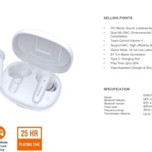 RIVERSONG neo pro 3 earbuds playing time 25hr sold in 51 countries ENC dual mic game mode