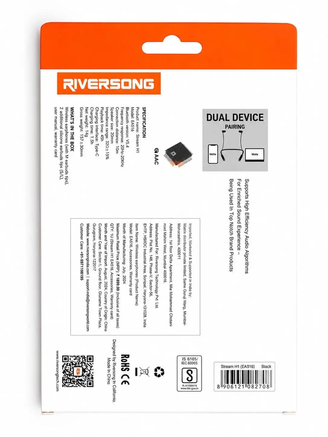 RIVERSONG NACKBAND STREAM L2 DUAL DEVICE PAIRING