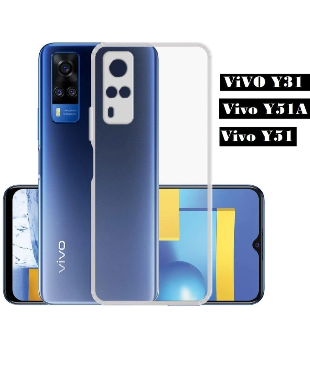 vivo y51./y31 2020 4g Transparent Back Cover for Vivo Y51(2020) - Camera Protection.