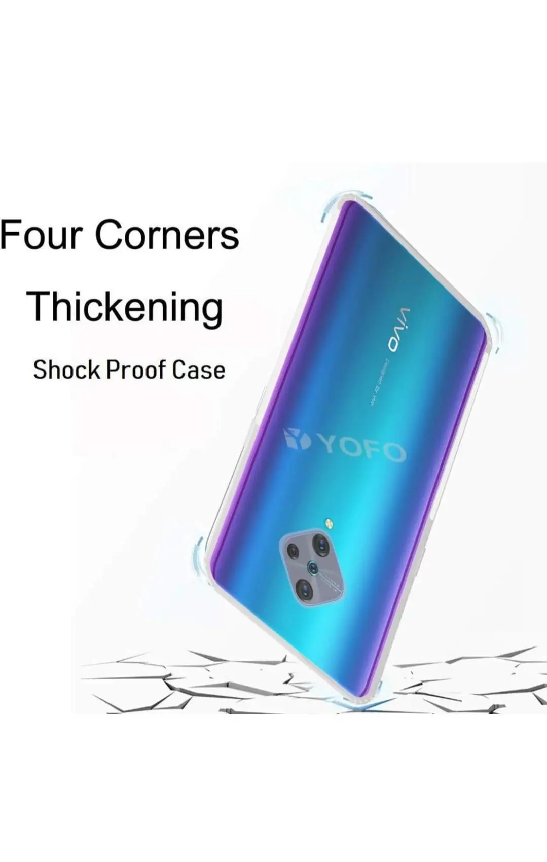 Transparent Crystal Clear Back Cover for Vivo S1 Pro | Shockproof Soft TPU Case