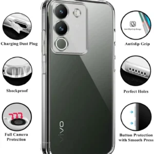 Y200 5G Bumper Case Back Cover Clear Thin Soft Case for Vivo Y200 5G – Transparent