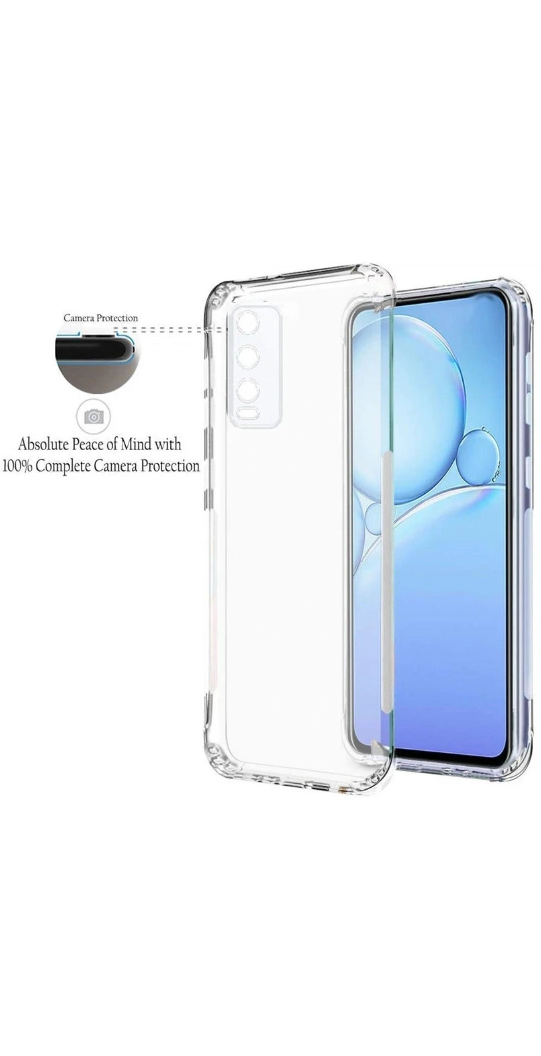 Transparent Crystal Clear Back Cover for Vivo Y12G - Y12s - Y20 - Y20i - Y20s - Y20A - Y20G - Y20 2021 | Shockproof Soft TPU Case