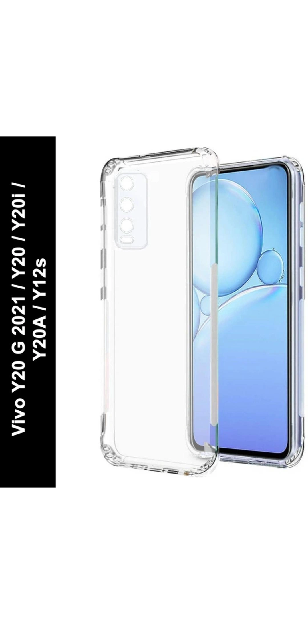 Transparent Crystal Clear Back Cover for Vivo Y12G - Y12s - Y20 - Y20i - Y20s - Y20A - Y20G - Y20 2021 | Shockproof Soft TPU Case