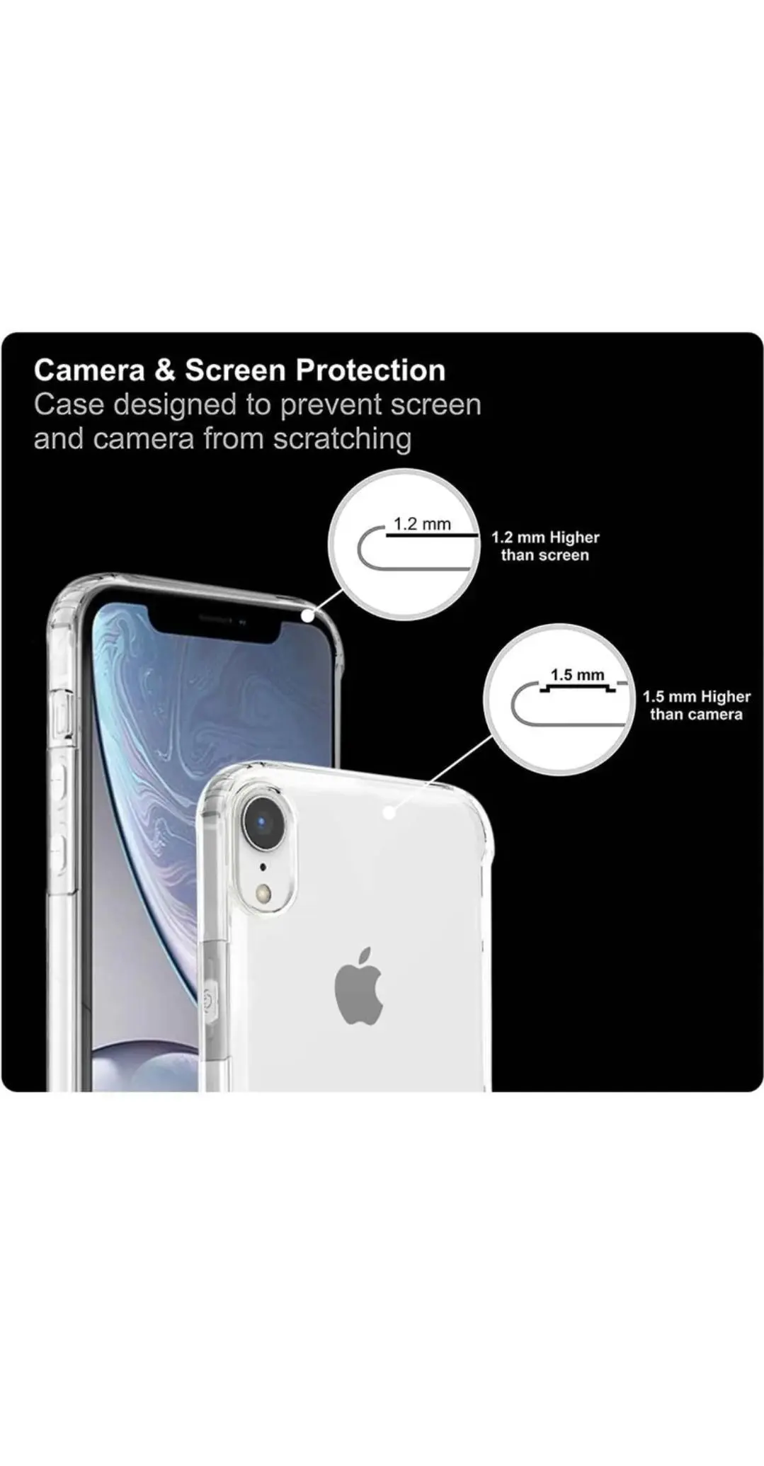 iPhone XR Clear Case | Soft Flexible Slim-Fit | Full Body 360 Protection Shock Proof TPU Back Cover (Transparent)
