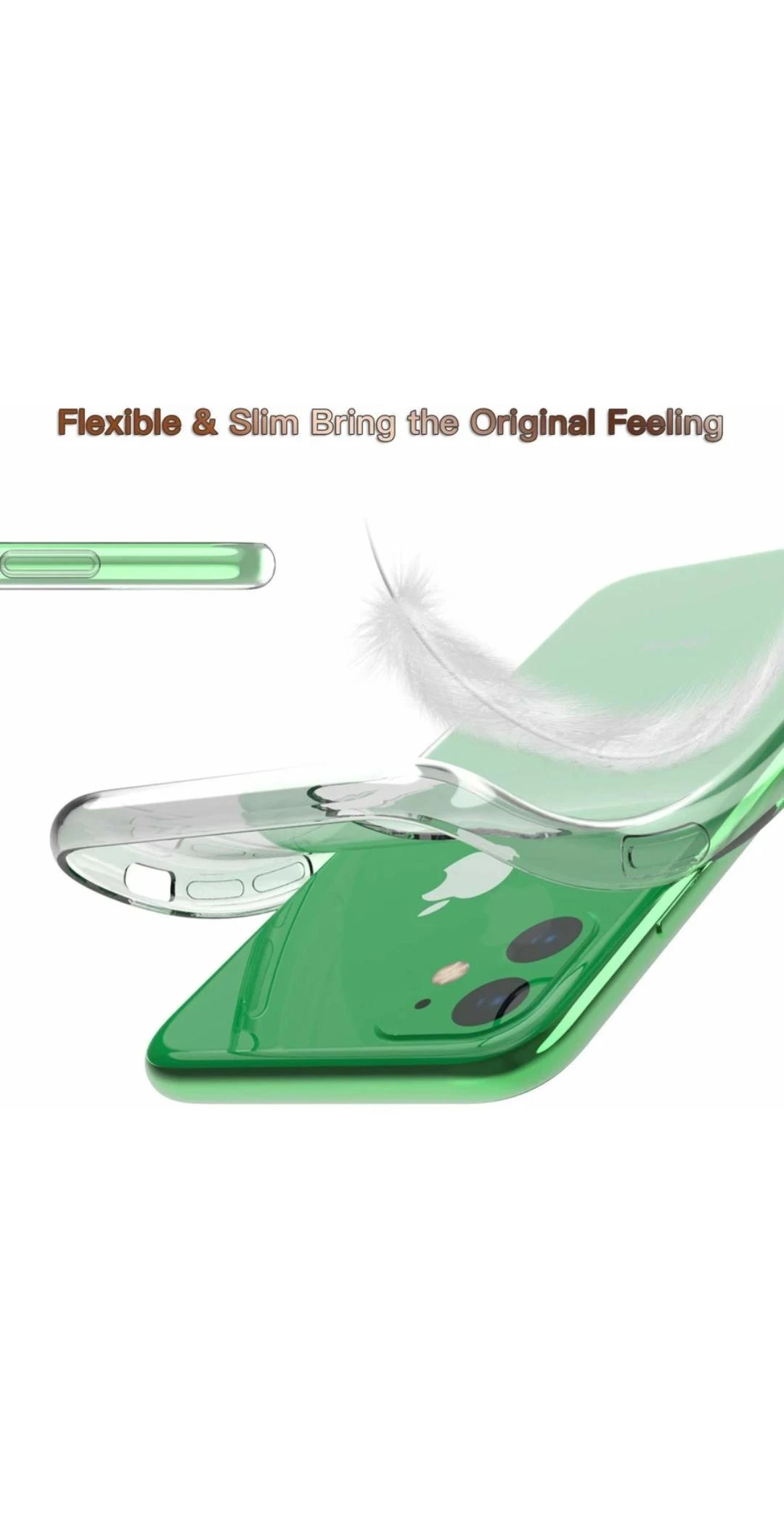 iPhone 11 Clear Case | Soft Flexible Slim-Fit | Full Body 360 Protection Shock Proof TPU Back Cover (Transparent)