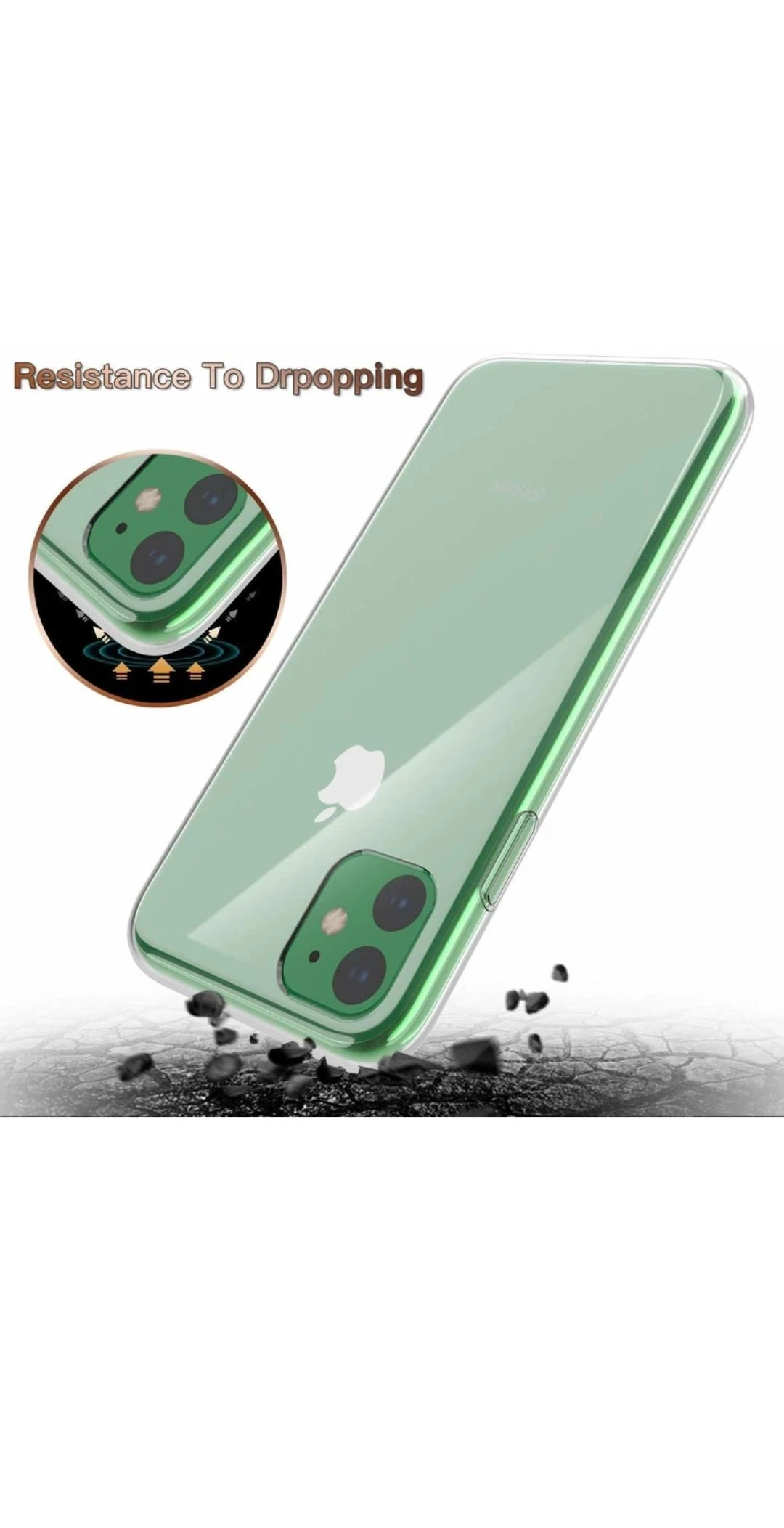 iPhone 11 Clear Case | Soft Flexible Slim-Fit | Full Body 360 Protection Shock Proof TPU Back Cover (Transparent)