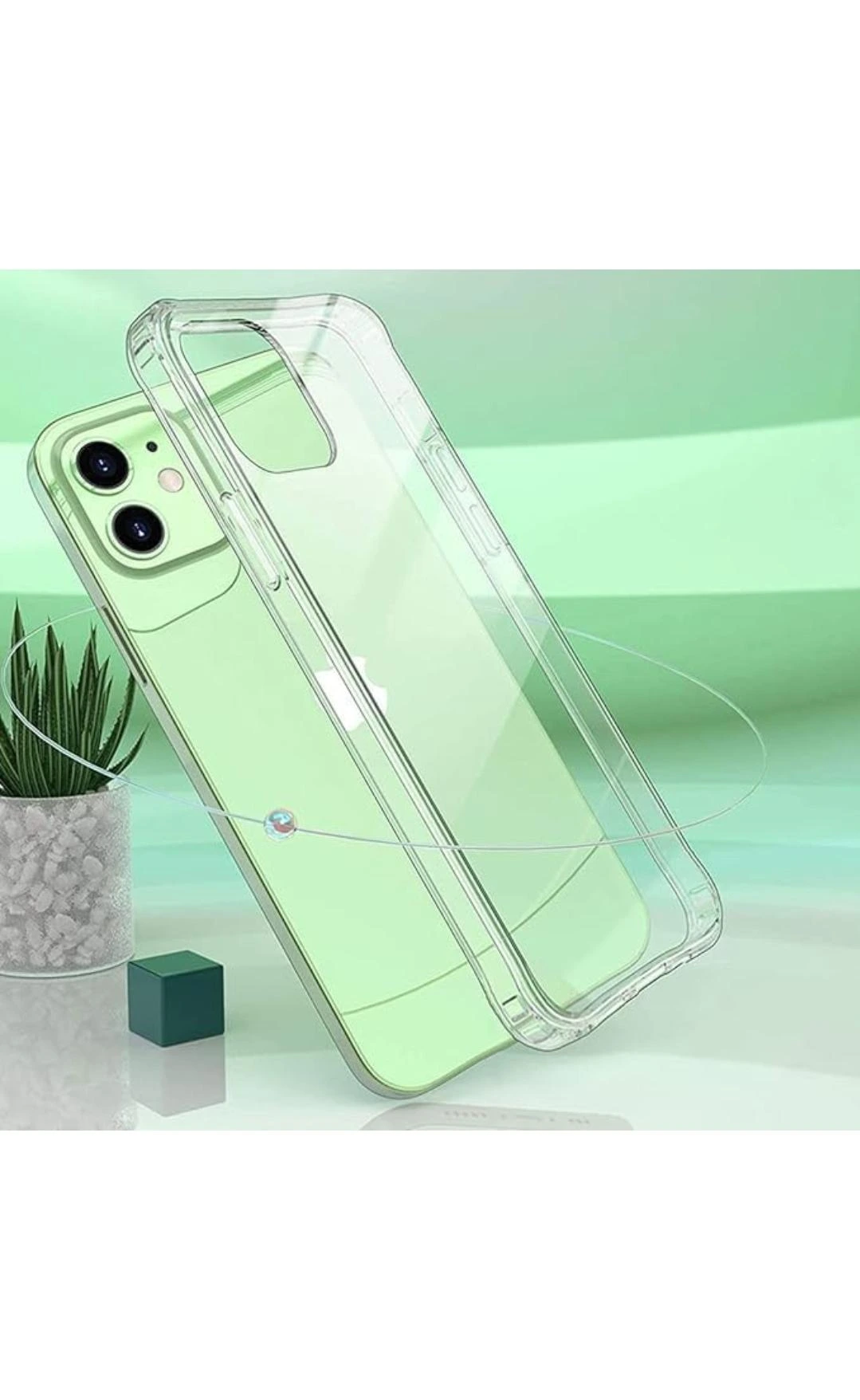 iPhone 12 Clear Case | Soft Flexible Slim-Fit | Full Body 360 Protection Shock Proof TPU Back Cover (Transparent)