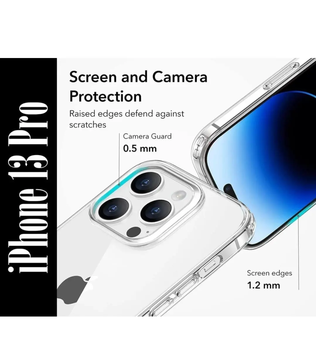 i Phone 13 Pro Soft Transparant Case | Soft Flexible Slim-Fit | Full Body 360 Protection Shock Proof TPU Back Cover (Transparent)