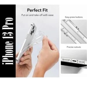 i Phone 13 Pro Soft Transparant Case | Soft Flexible Slim-Fit | Full Body 360 Protection Shock Proof TPU Back Cover (Transparent)