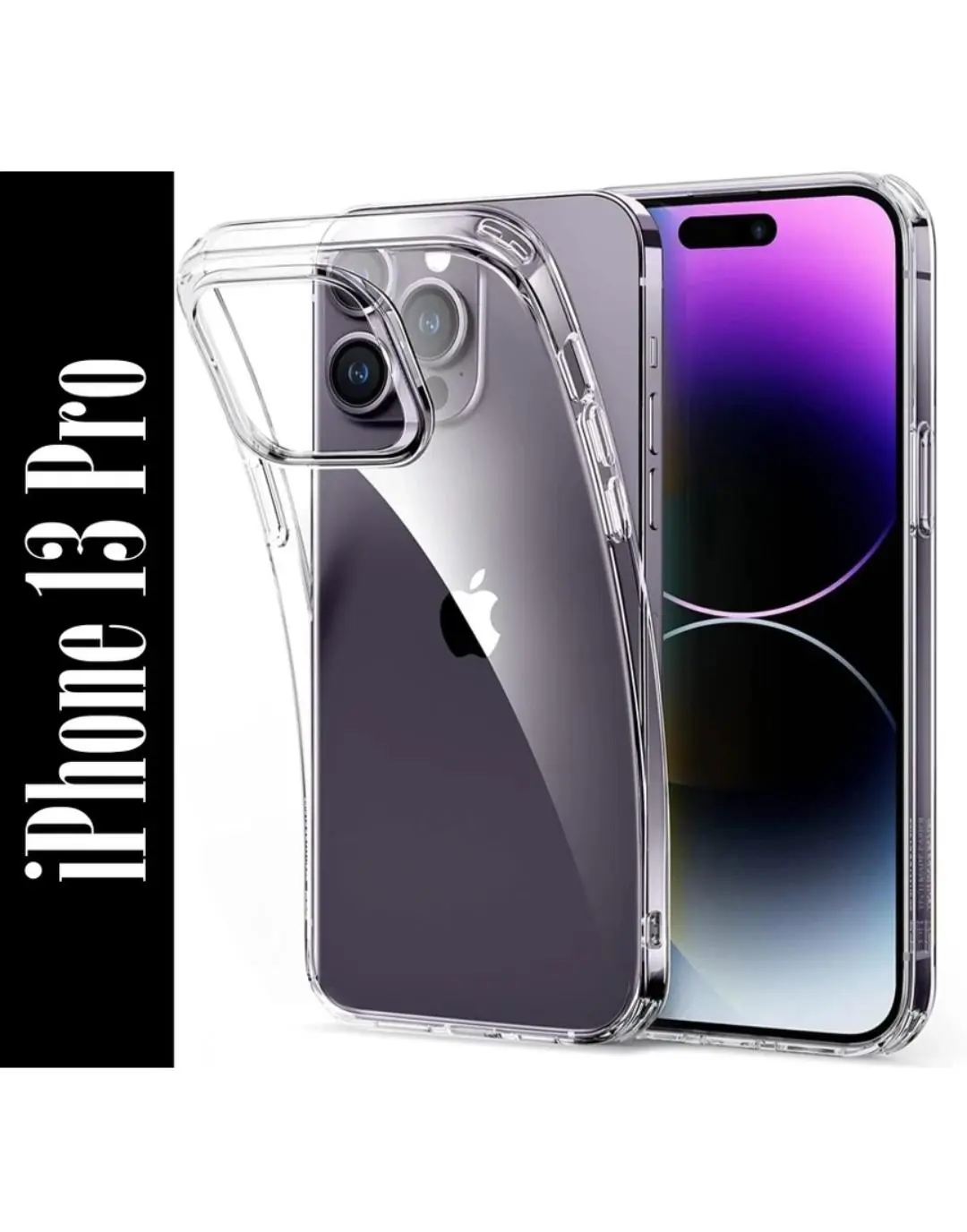 i Phone 13 Pro Soft Transparant Case | Soft Flexible Slim-Fit | Full Body 360 Protection Shock Proof TPU Back Cover (Transparent)