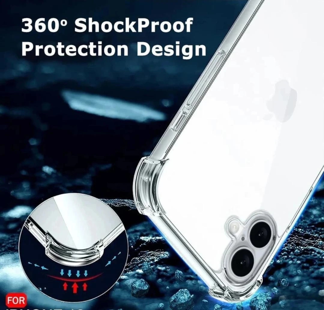Case Cover Compatible with iPhone 16 Case Clear Transparent Shockproof Protective Phone Soft Silicone Slim Cover for iPhone16 (Transparent)
