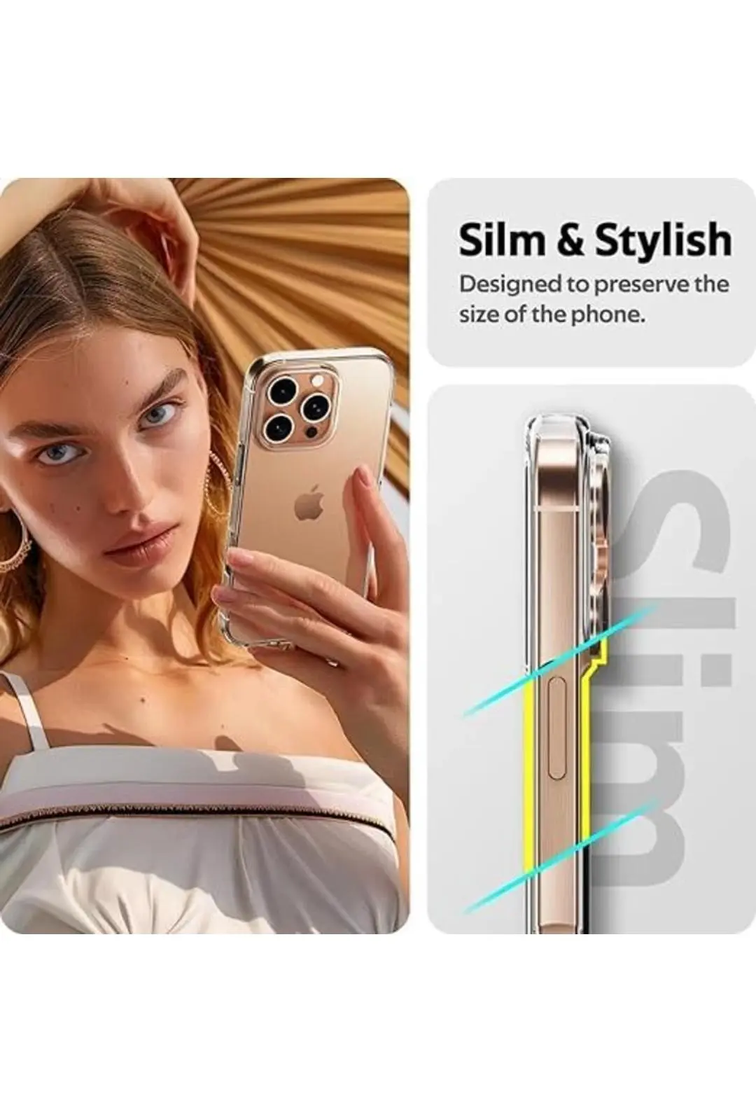 iPhone 16 Pro, Clear Transparent, Durable Hybrid Structure - Polycarbonate + TPU | Crystal Clear