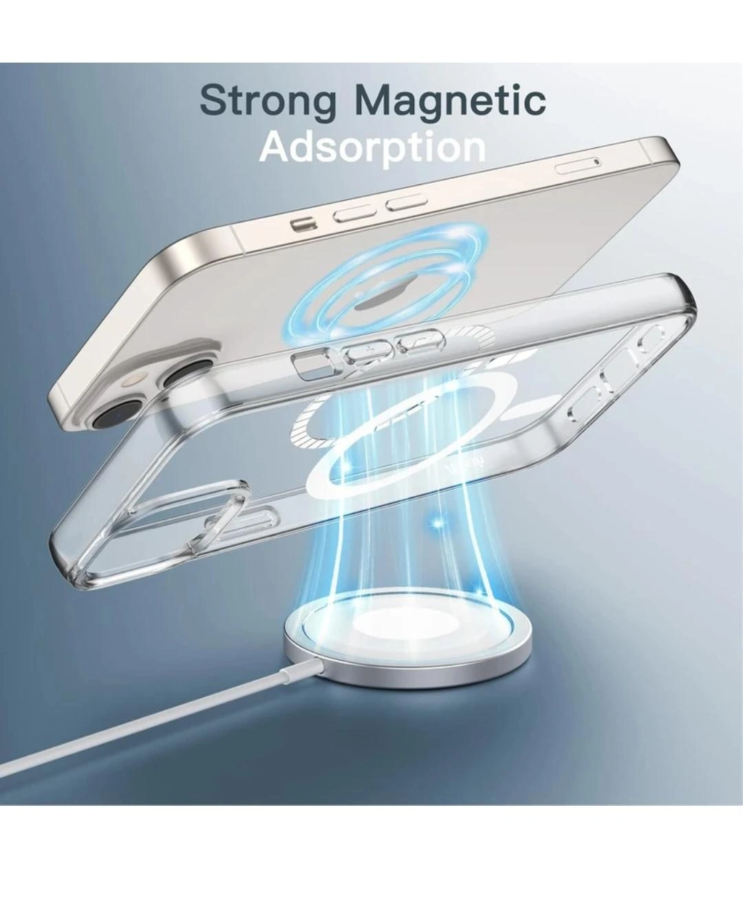 IC Case iPhone 14/iPhone 13 Case, Compatible with MagSafe,Anti Yellow, Shockproof Military-Grade Protection, Scratch-Resistant Back, Magnetic Phone Case for iPhone 14/iPhone 13, Classic Hybrid Case, Clear