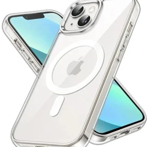 IC Case iPhone 14/iPhone 13 Case, Compatible with MagSafe,Anti Yellow, Shockproof Military-Grade Protection, Scratch-Resistant Back, Magnetic Phone Case for iPhone 14/iPhone 13, Classic Hybrid Case, Clear