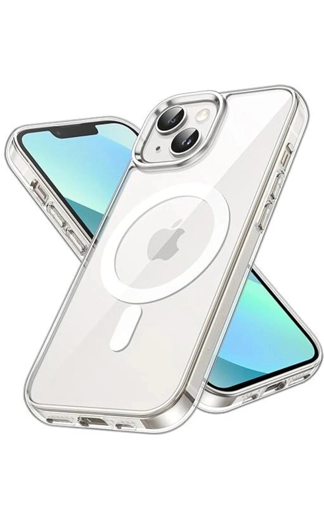 IC Case iPhone 14/iPhone 13 Case, Compatible with MagSafe,Anti Yellow, Shockproof Military-Grade Protection, Scratch-Resistant Back, Magnetic Phone Case for iPhone 14/iPhone 13, Classic Hybrid Case, Clear