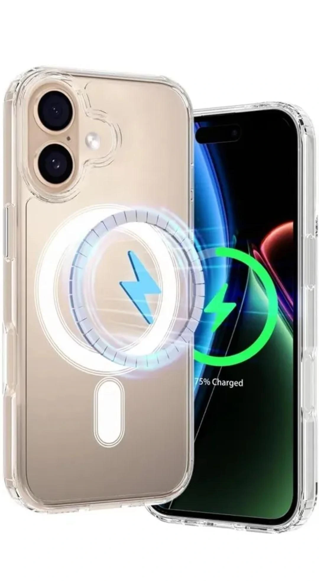 IC Anti Yellow Clear Magnet Case for iPhone 16, Premium Polycarbonate, Ultra Strong Magnets, 360 Drop Protection, Raised Camera Protection, MagSafe Compatible