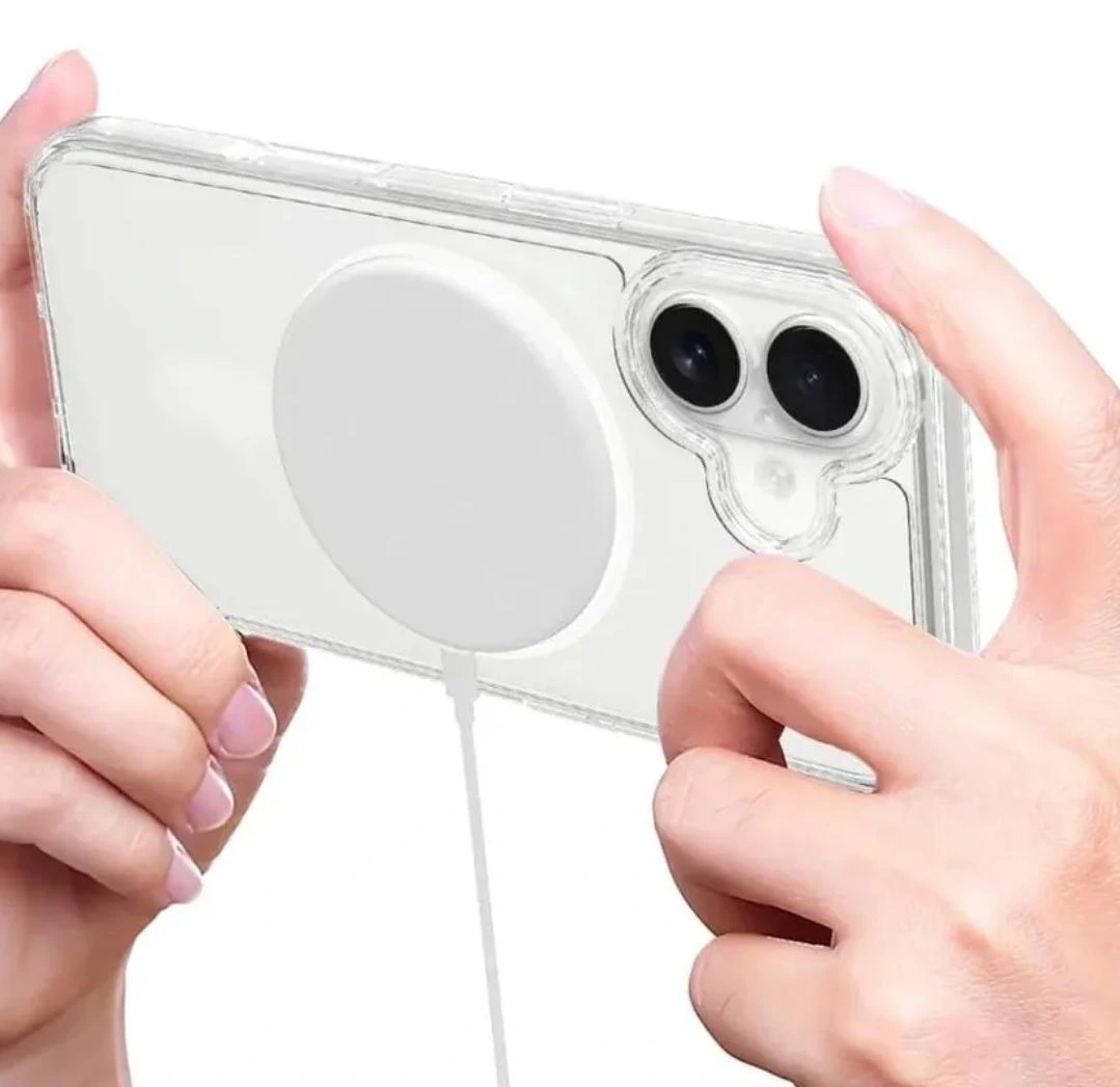 IC Anti Yellow Clear Magnet Case for iPhone 16, Premium Polycarbonate, Ultra Strong Magnets, 360 Drop Protection, Raised Camera Protection, MagSafe Compatible