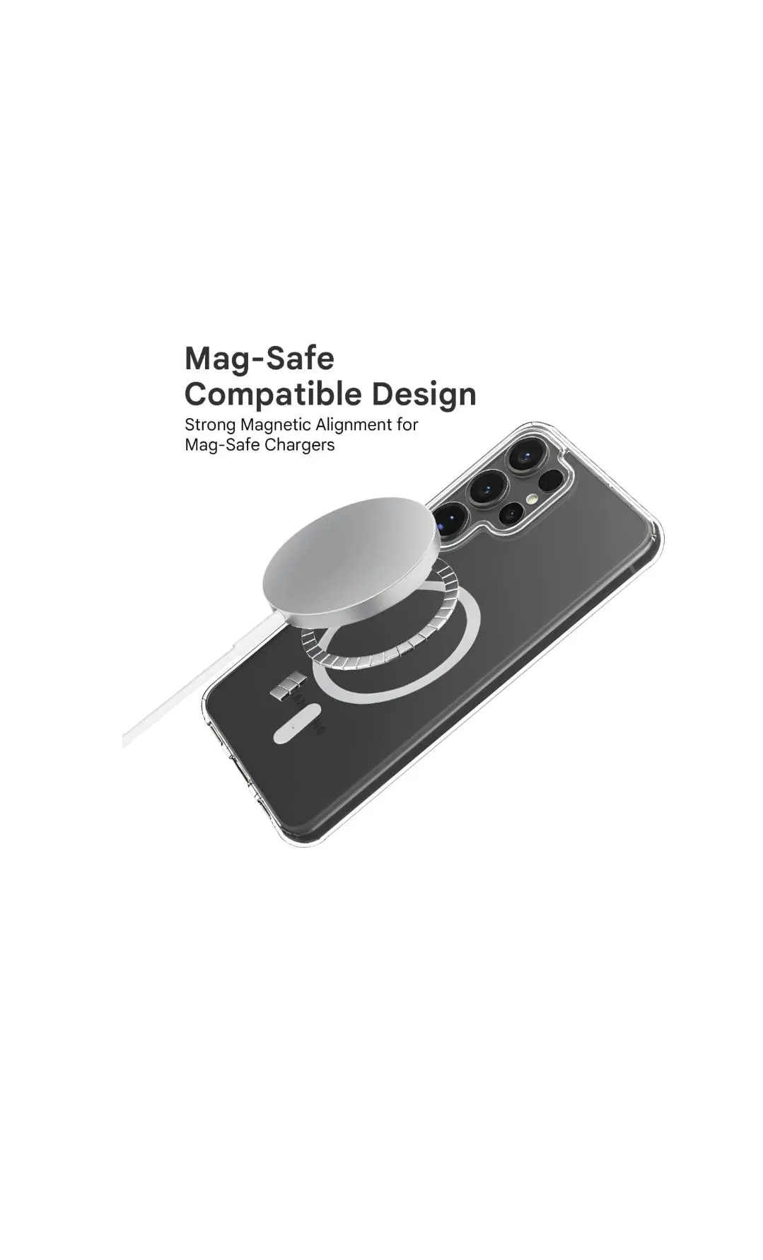 IC''Magnetic Cover Case for Samsung Galaxy S26 Ultra Compatible with MagSafe, Camera Lens Full Protection, Shockproof Protective Phone Cover, Anti-Scratch Clear Back (Clear)