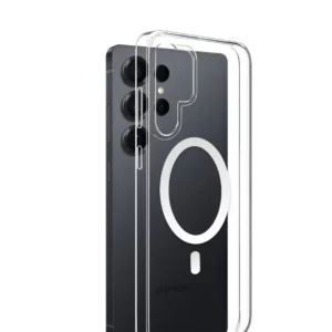 IC”Magnetic Cover Case for Samsung Galaxy S26 Ultra Compatible with MagSafe, Camera Lens Full Protection, Shockproof Protective Phone Cover, Anti-Scratch Clear Back (Clear)