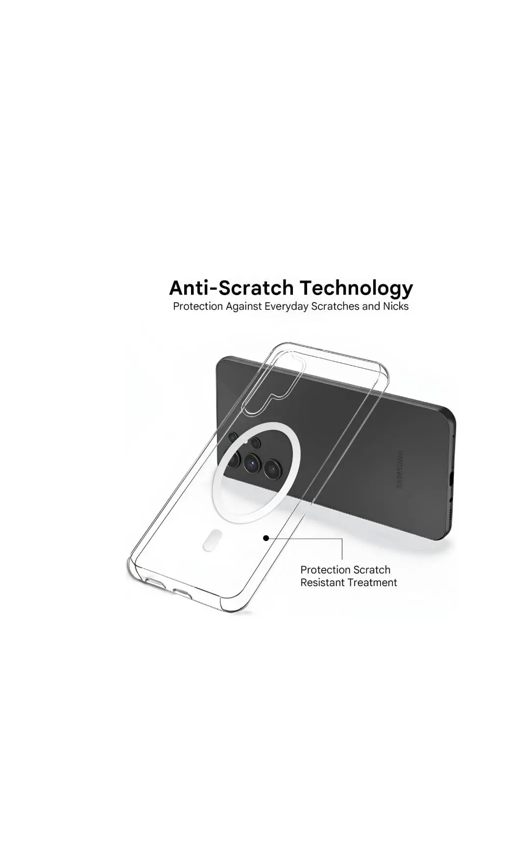 IC''Magnetic Cover Case for Samsung Galaxy S26 Ultra Compatible with MagSafe, Camera Lens Full Protection, Shockproof Protective Phone Cover, Anti-Scratch Clear Back (Clear)