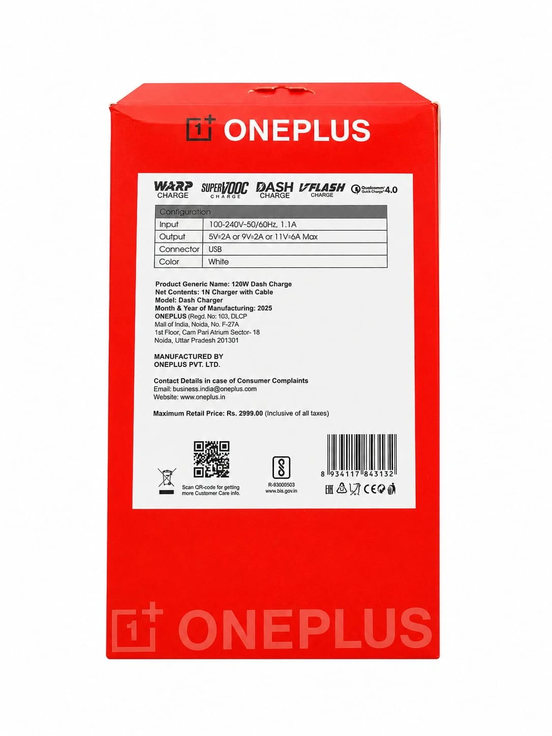 OnePlus 120W Power Adapter with Type-C Cable Ultra-Fast Charger Compatible with OnePlus 12/12R/11/11R/10/10R, Nord CE 3 Lite 5G, Nord 2T 5G, Nord CE 2 Lite 5G, Nord 5G Combo 6 Month Warranty