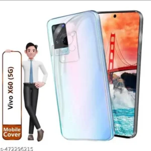 Back Cover Case for Vivo X60 (Transparent) Camera Protection with Dust Plug