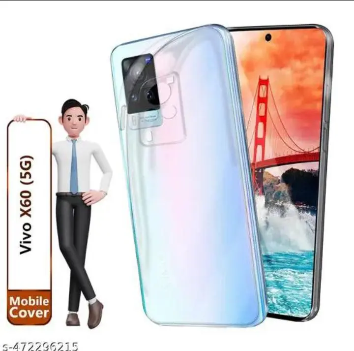 Back Cover Case for Vivo X60 (Transparent) Camera Protection with Dust Plug