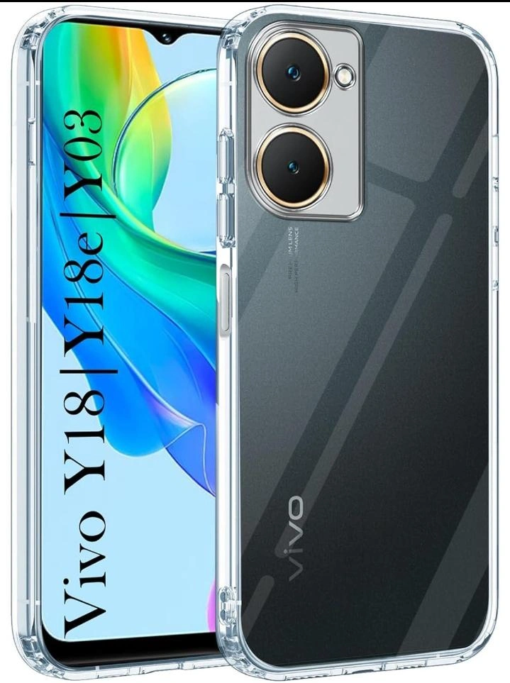Transparent Crystal Clear Back Cover for Vivo Y03 - Y18 - Y18e | Shockproof Soft TPU Case