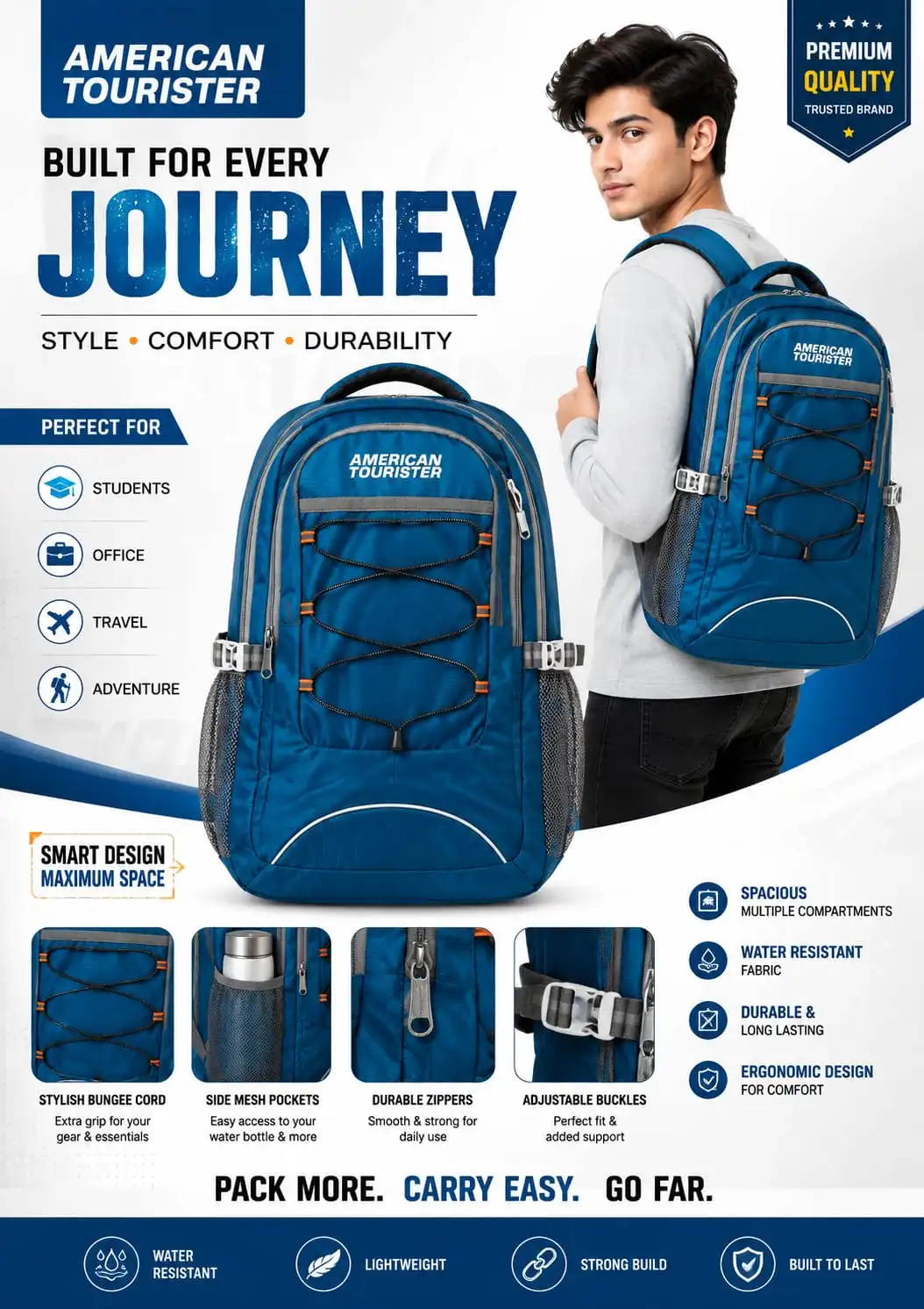 Amarican Tourister Laptop+Travling beg 35L