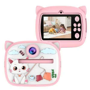 Disital Photo Camera Printer Toy For Kids With Printer Feature,Gifting (pink)