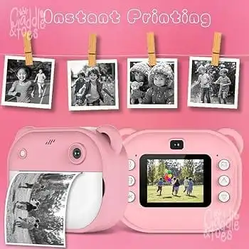 Disital Photo Camera Printer Toy For Kids With Printer Feature,Gifting (pink)