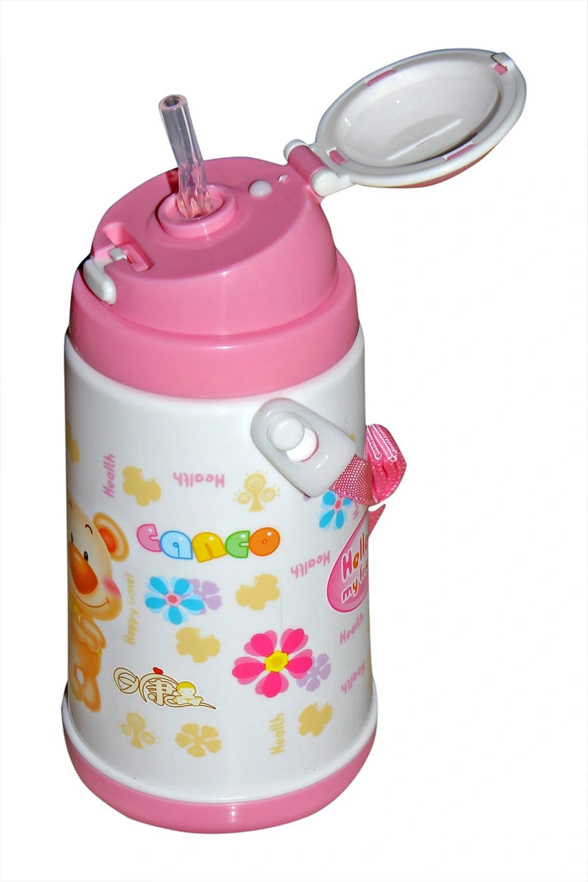 Cute Cartoon Design: Attractive pink color with an adorable cartoon print, specially designed for kids.bottle