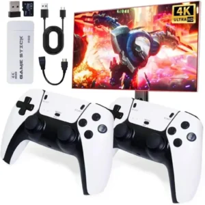 RetroX Wireless Game Console, 2.4G, 24000 Games, Dual Controllers, HDMI TV Output, 128GB TF Support, Plug & Play, for Kids & Adults.